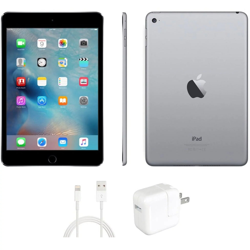(4th Mini Gen, 2015), (Refurbished) Gray, 4 Restored (MK6K2LL/A, A1538) 128GB, iPad Only Wifi Space