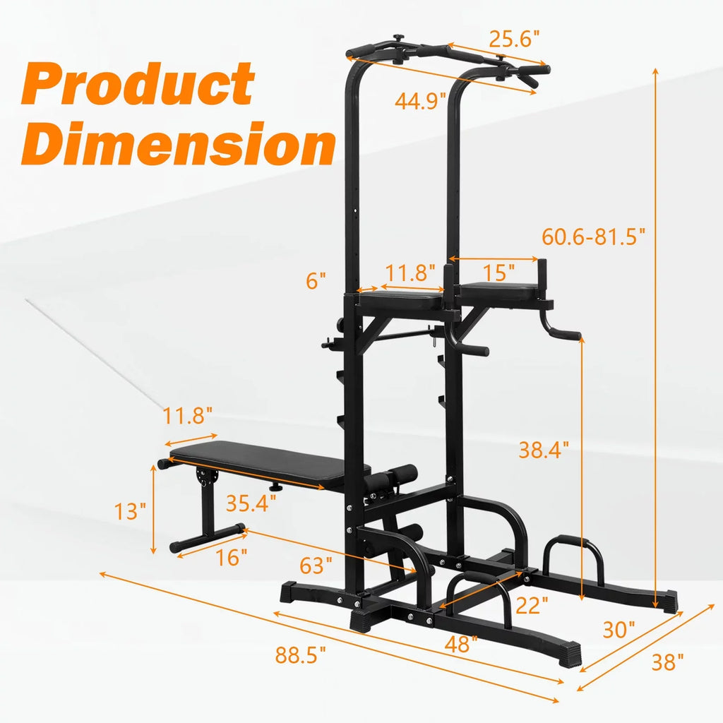Adjustable GIKPAL Bench Equipment Height Gym Office Station Fitness Tower Power Bar Pull with Home Duty for Stand Training Dip Heavy Up Multi-Function