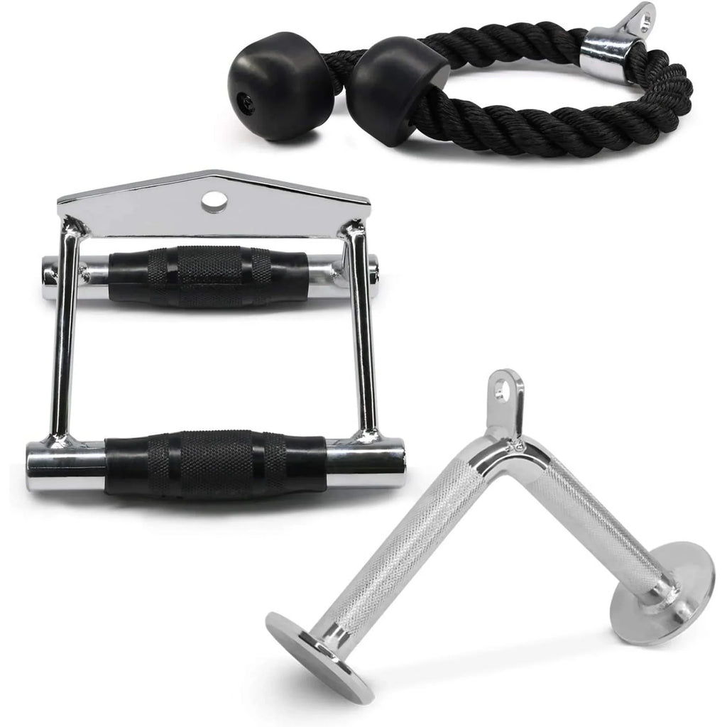 Bar D Yes4All + Handle Tricep Cable V-shaped Attachment + Combo Double Rope