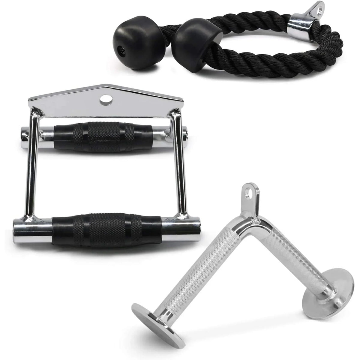 Bar D Yes4All + Handle Tricep Cable V-shaped Attachment + Combo Double Rope