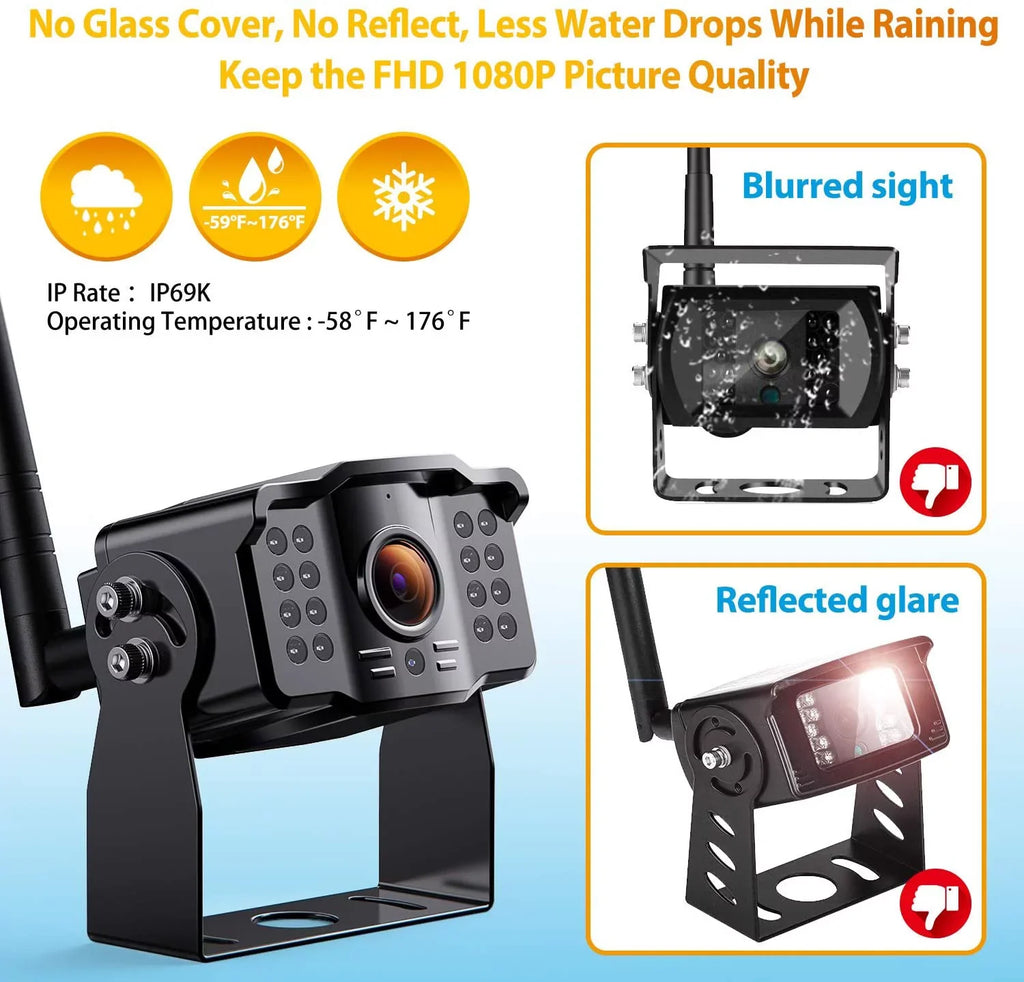 '+ Monitor Trailer, DVR Extra Camper, Kit Touch Camera with Monitor Button Xroose for Range 7” View Motorhome Rear Pickup Signal CM1 Recorder for Long 1080P RV Wireless Camera Truck Backup