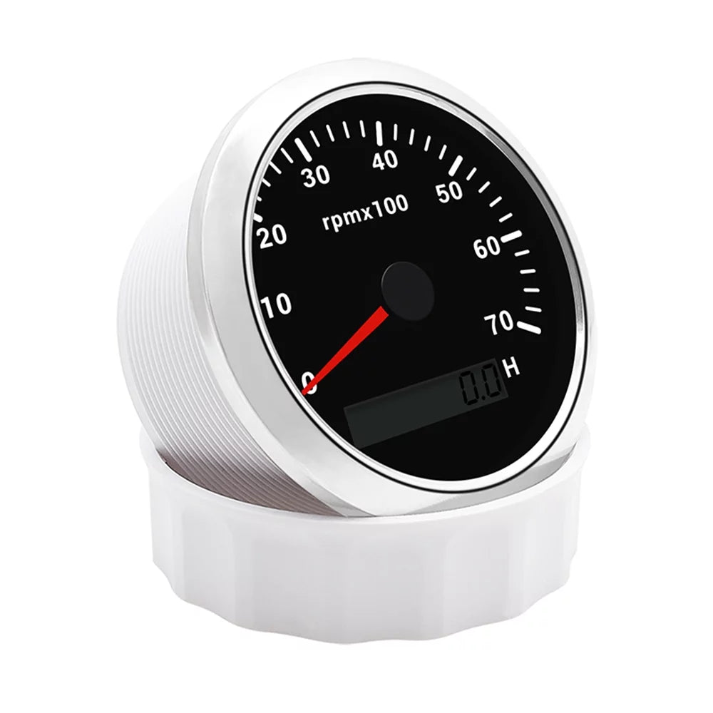 Boat Geloo Tachometer 0-7000RPM Hour 85mm Tachometer Marine Waterproof Meter Gauge