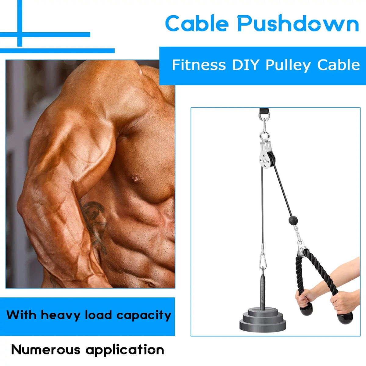 Loading System Pulley Pin Strength DIY Blaster Arm Lifting Cable Training Biceps Attachment Hand Triceps Fitness Equipment Machine