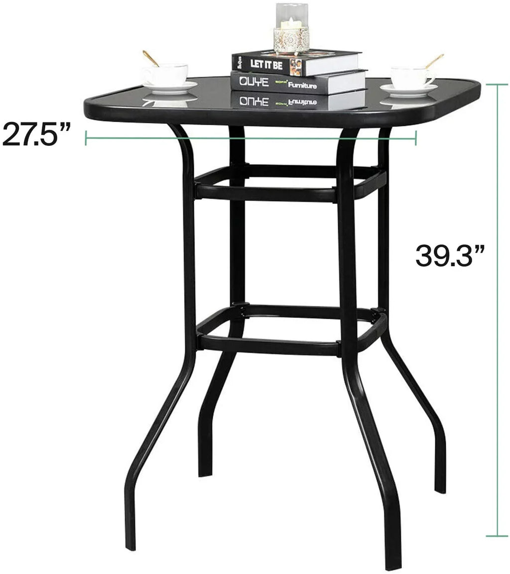 Table Marlowe Finish Designed Metal Bar Purpose Multi Aesthetically Solid With Glass