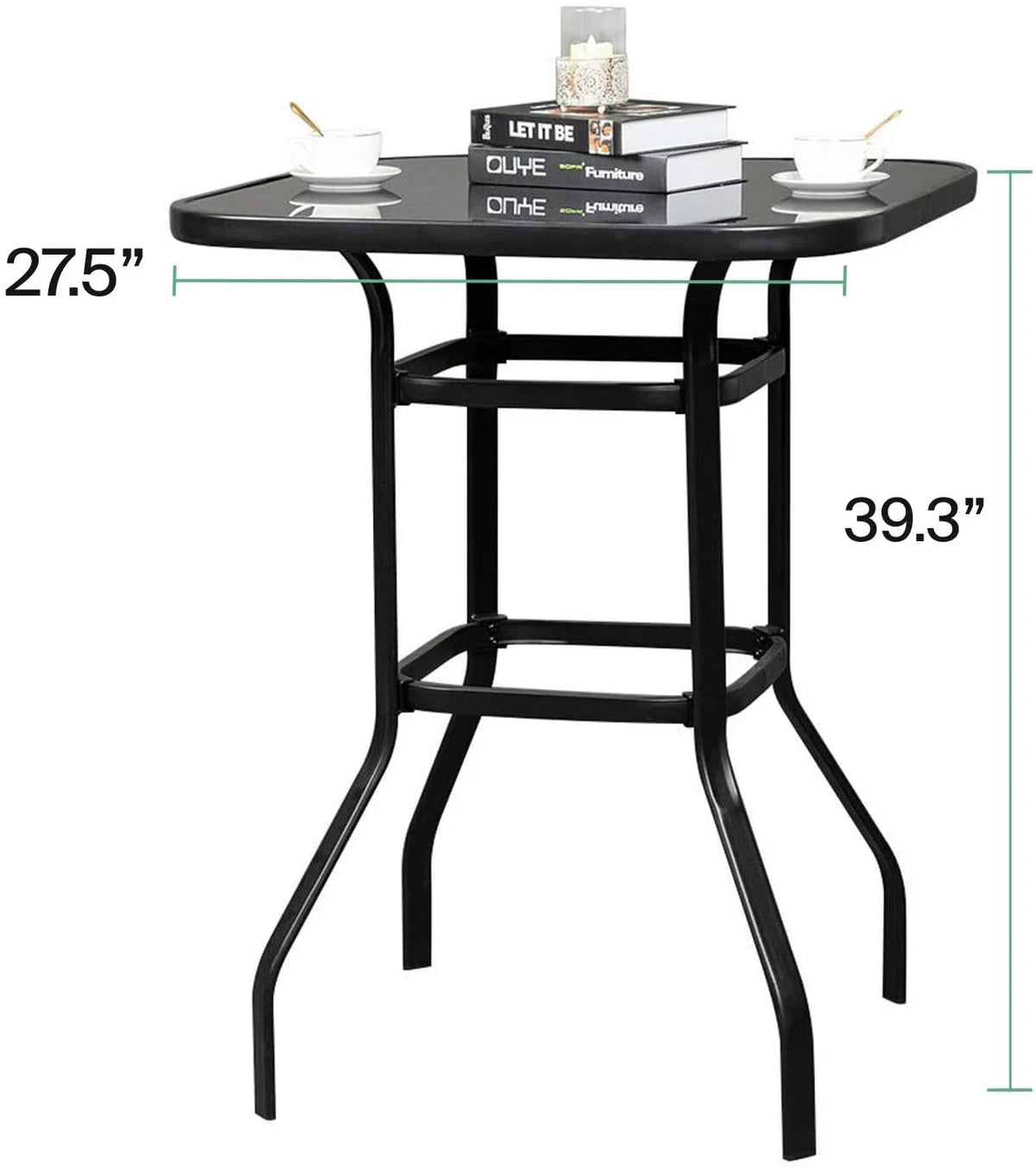 Table Glass Bar Sturdy Solid For Poolside Adonis