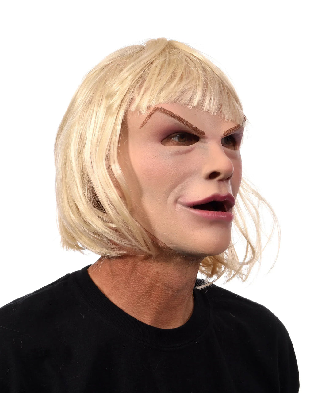 Face Latex Hair Blonde Mask Blonde with Woman attached Female