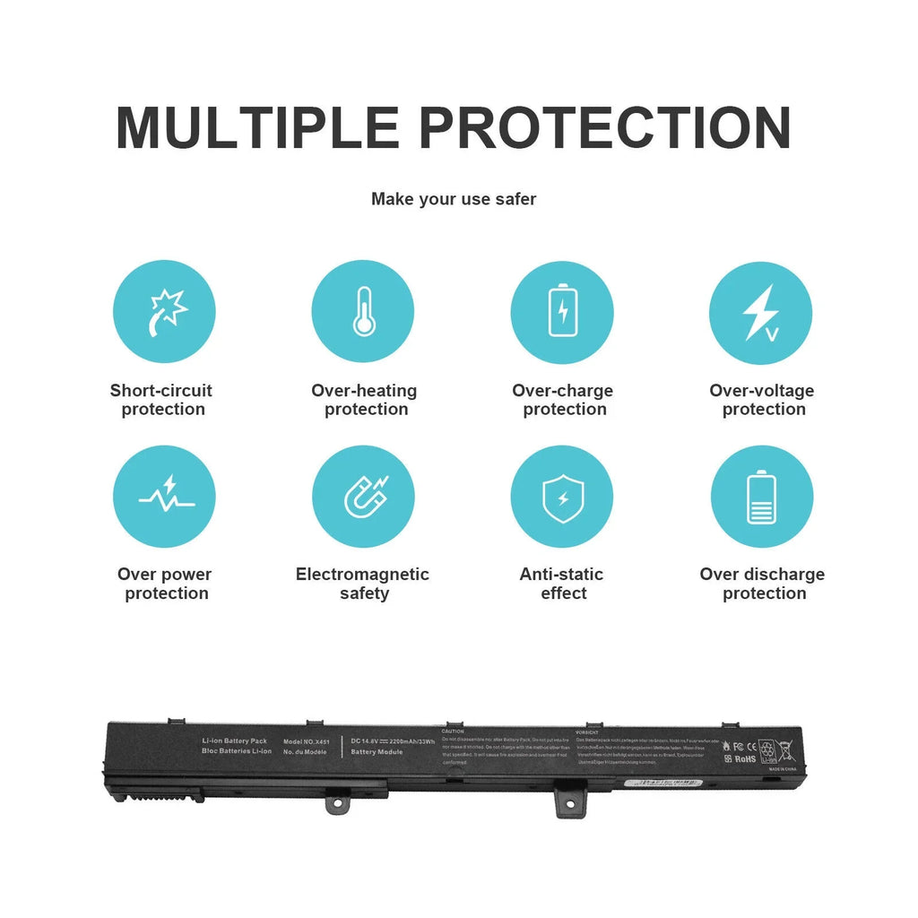 Battery YU12008-13007D A41N1308 X45LI9C ASUS Notebook A31N1319 For Series X551M