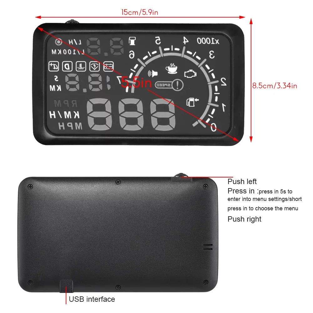 with Drive Speedometer, Temperature, Flexible liquid Up Safely Andoer Modes Mileage, Display, Alarm Head