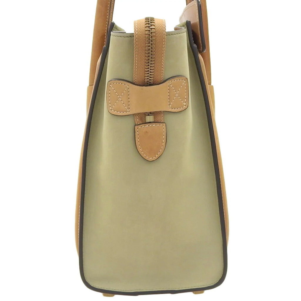 shopper beige handbag luggage green 167793 Pre-Owned tricolor Celine (Good) mint A03 CELINE 15LK micro