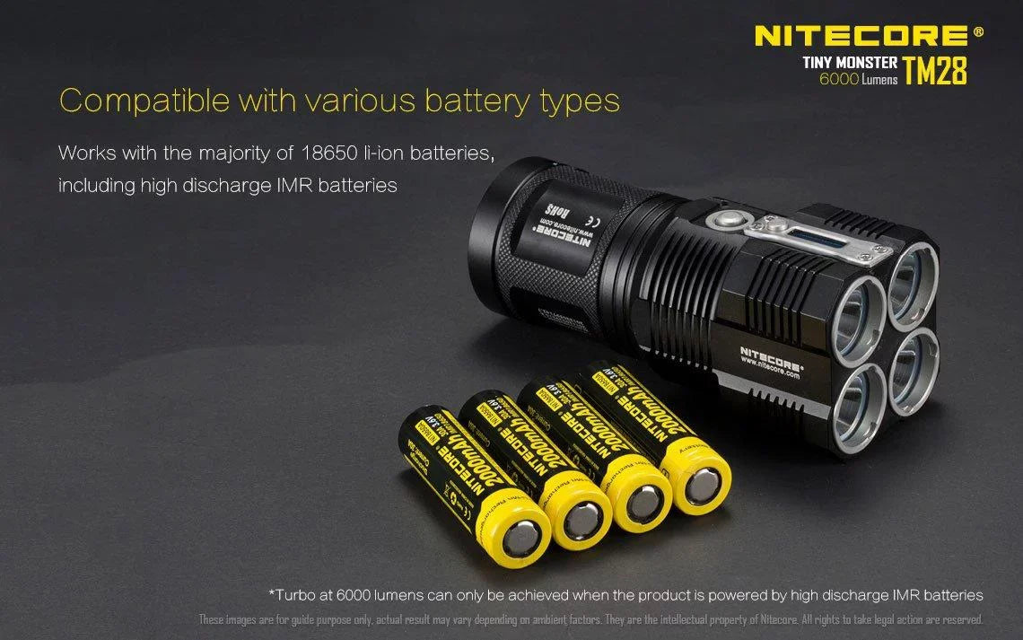 the TM28 exterior go and on -Both E4K Value or can Pack: at Recharged be Nitecore home Flashlight Searchlight