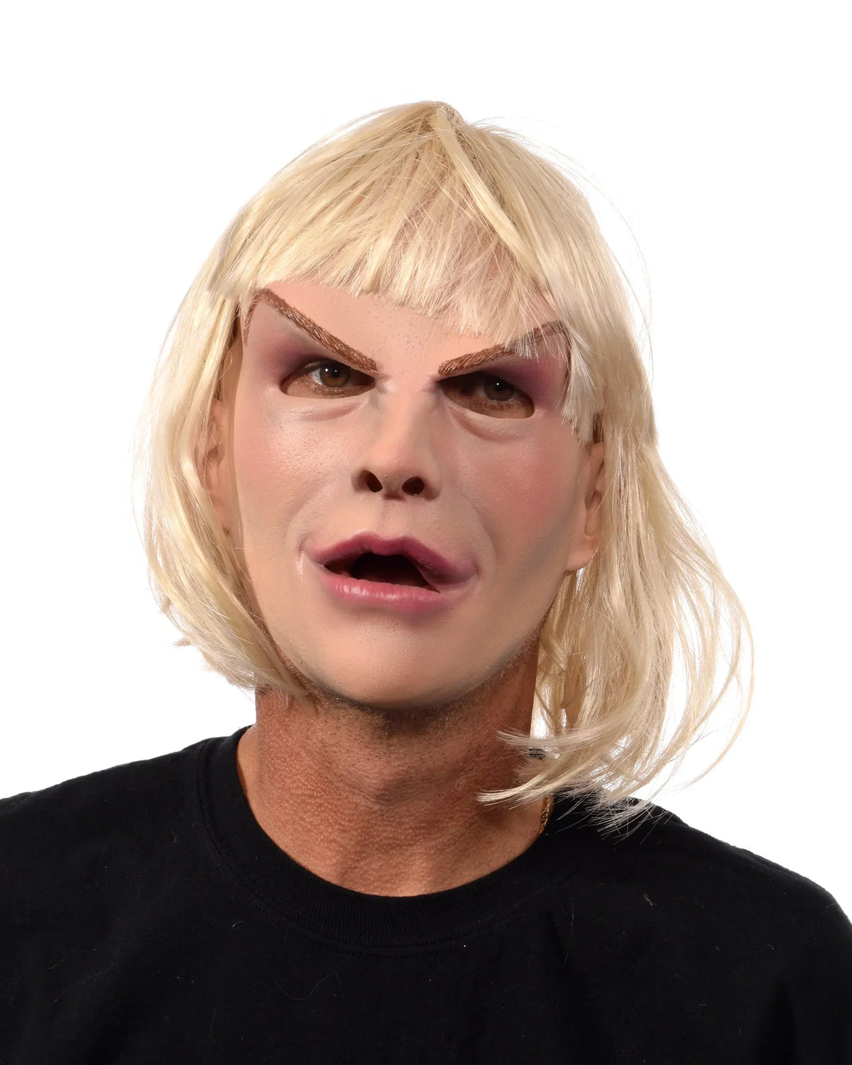 Face Latex Hair Blonde Mask Blonde with Woman attached Female