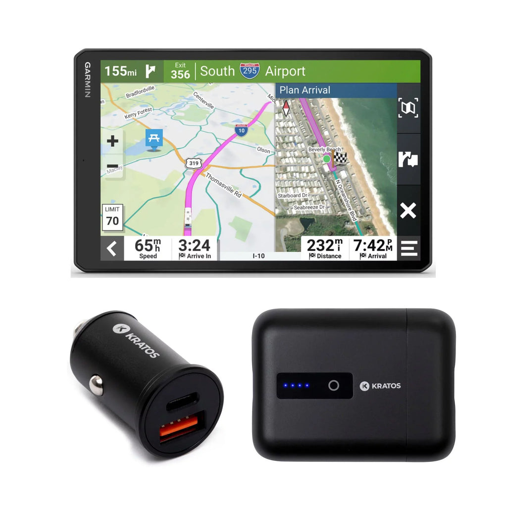 Navigator 1095 with Mini RV Car RV Bundle Charger GPS Power Garmin & MT-S Pack