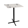 30" Table with Holland Tall x Square 30" White 30" Top Black x by 42" Foot Base Marble Co. Bar Stool Indoor/exterior Indoor/exterior OD211 and 30" the