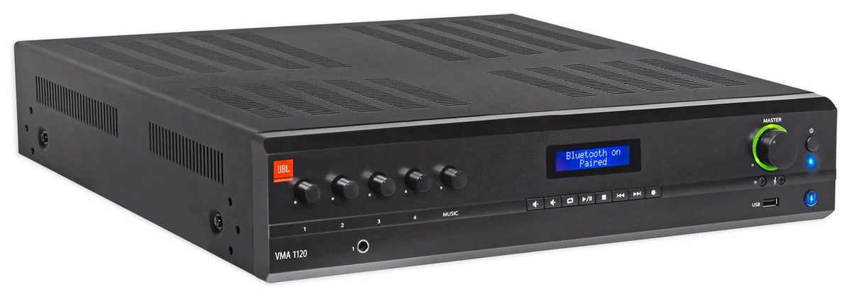 Mixer/Amplifier+(6) VMA1120 Wall Commercial/Restaurant JBL 70v 6.5" Speakers