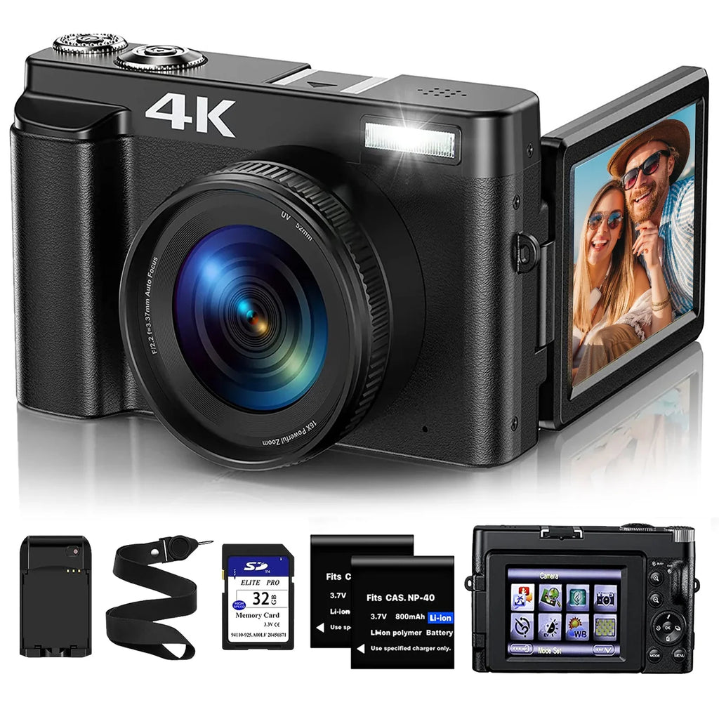 for Photography Cameras YouTube Autofocus Video Digital for 4K Camera Card Digital 32GB 16X 48MP with Camera Zoom Vlogging