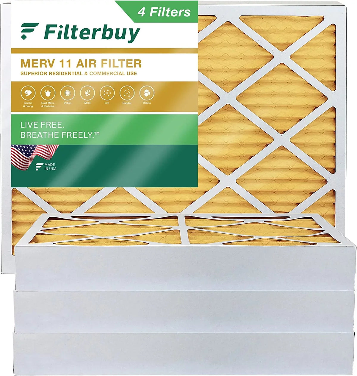 Furnace AC MERV (4-Pack) Filters Pleated Filterbuy 20x24x4 11 Air HVAC