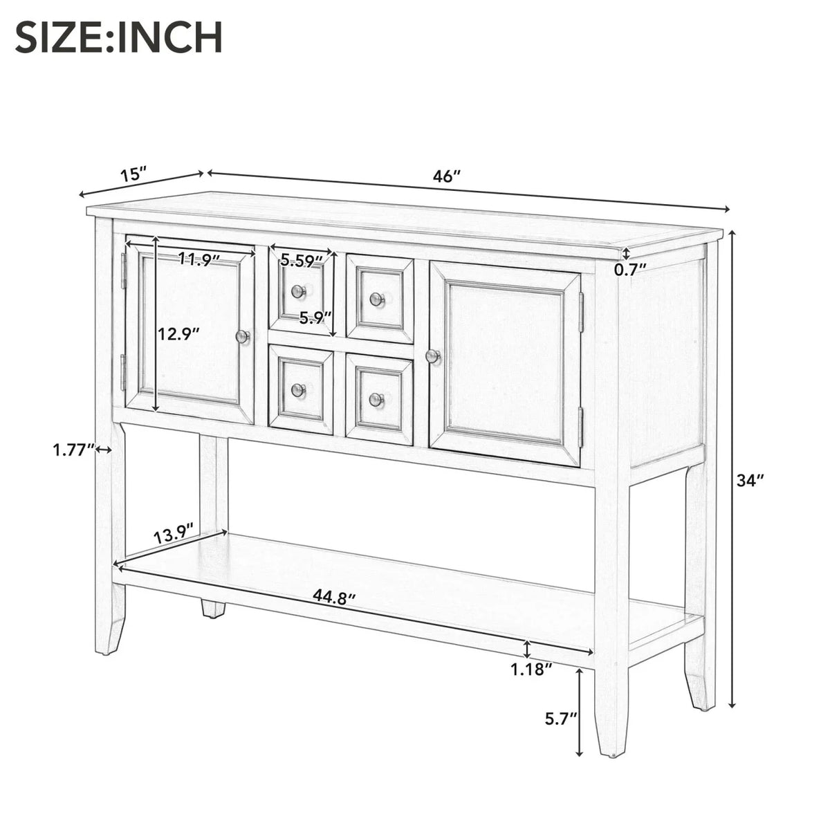 Shelf for Entrances Kitchens Ample (White Console Storage Small Living Four Table Vintage Bottom Series SKU Rooms and TREXM with WF190263AAA) and OLD Cambridge Drawers