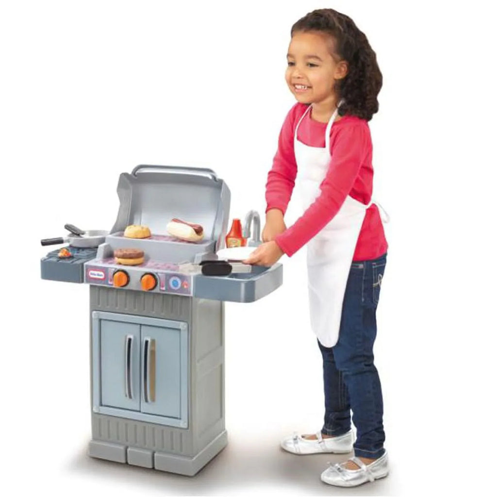 For 3 Kitchen Toddlers 'n Grow Tikes 4+ Kids BBQ 8-Piece Little Toys Playset, Ages Pretend Boys 2 Gray, Girls Grill Play Cook
