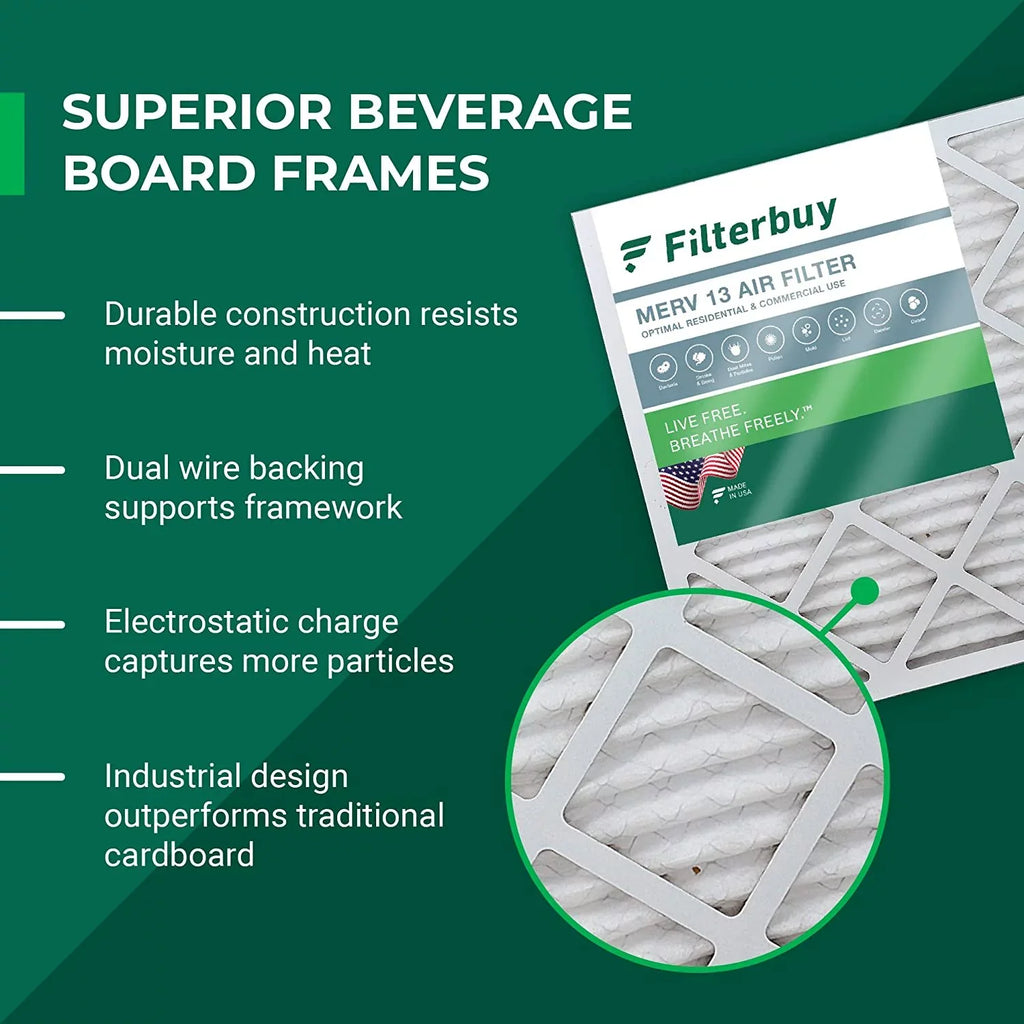 (4-Pack) MERV 12x16x2 AC Filters Filterbuy Pleated HVAC Furnace 13 Air