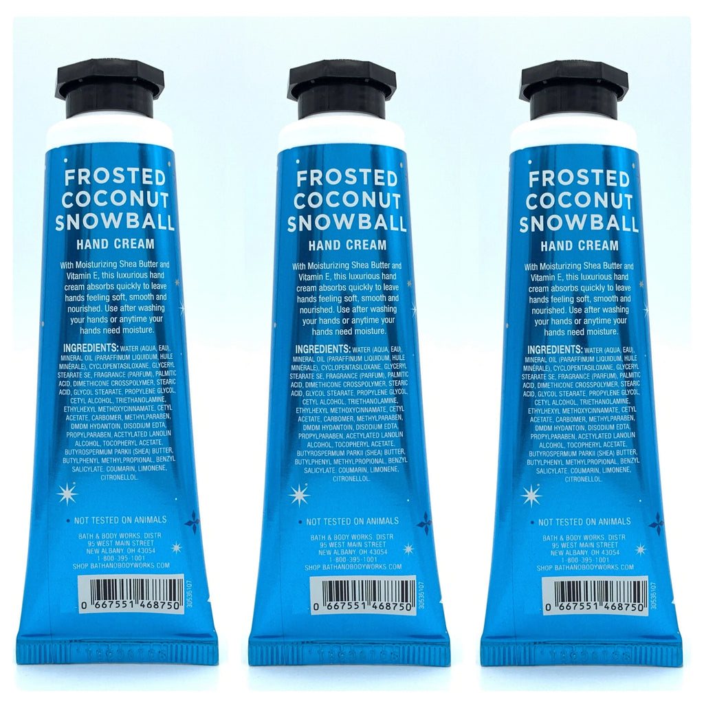 Bath Body Coconut and Hand 3-Pack, Cream Each Frosted Works 1oz Snowball