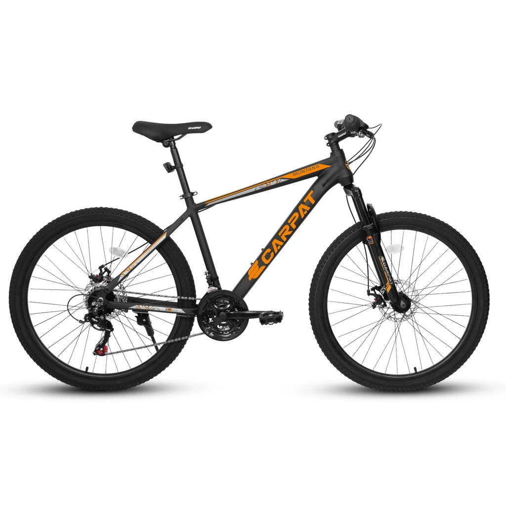 shock fork 21-speed bike frame adult inch aluminum absorbing orange. front 26 Ecarpat bike mountain brake, black disc