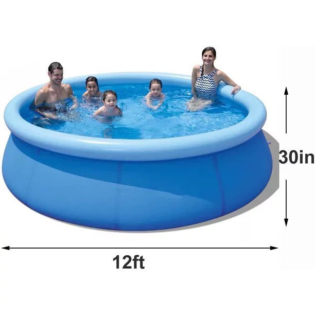 X Pump Pool Inflatable Swimming 12ft 30in Ground Included Above