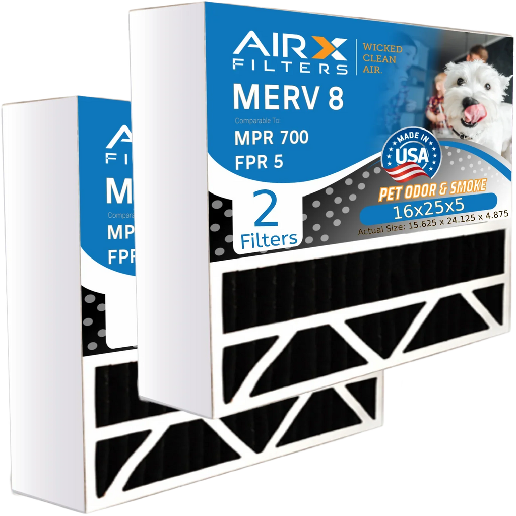 CLEAN & FILTERS with MPR to Comparable Filter Compatible MERV Eliminator Air AIRX FPR 255649-105 AIR. Carbon Bear Filter 700 8 5 Odor 2 by 16x25x5 Pack Air WICKED