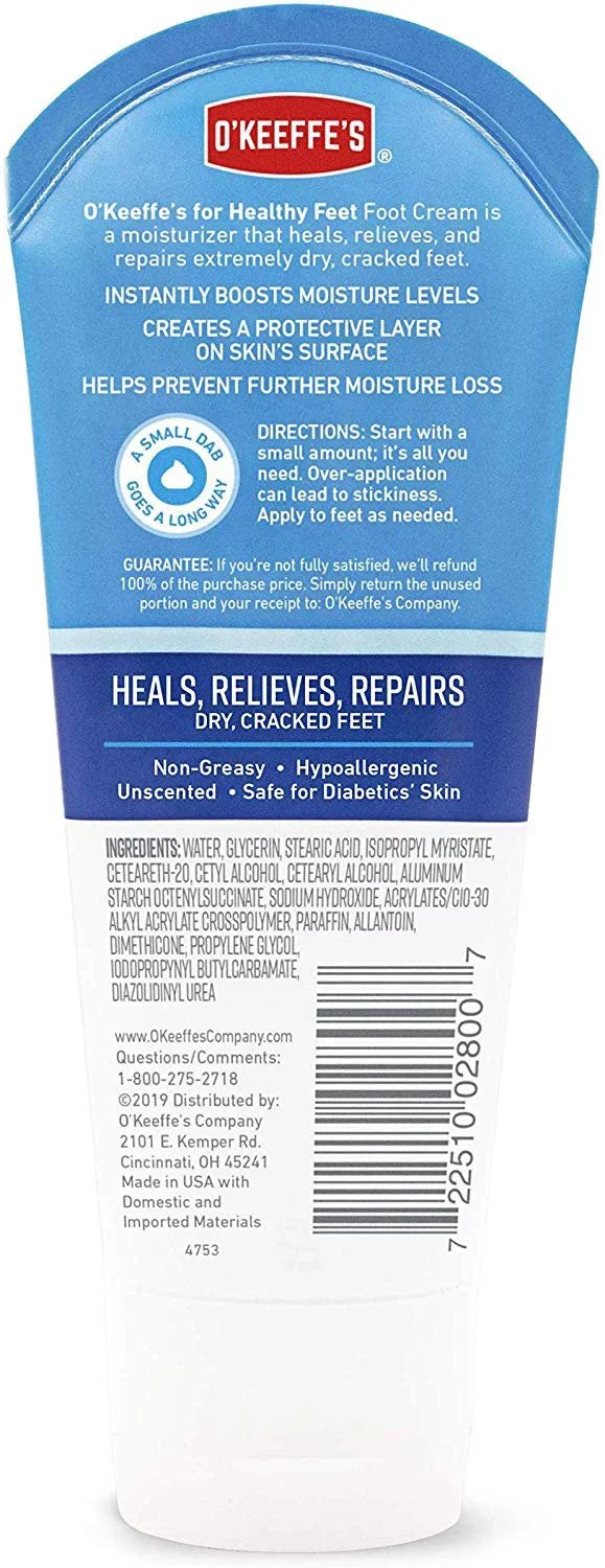 Healthy Tube, ounce Foot of Feet 3.0 Cream, O'Keeffe's 8 Pack
