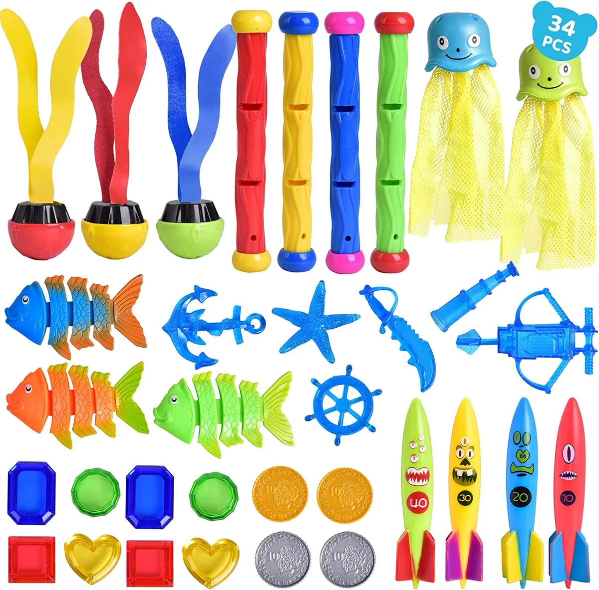 Kids Toys Kids Pool for Little Fun liquid Swimming Toys Toys Backyard, Pool 34PCS for for Toys Diving