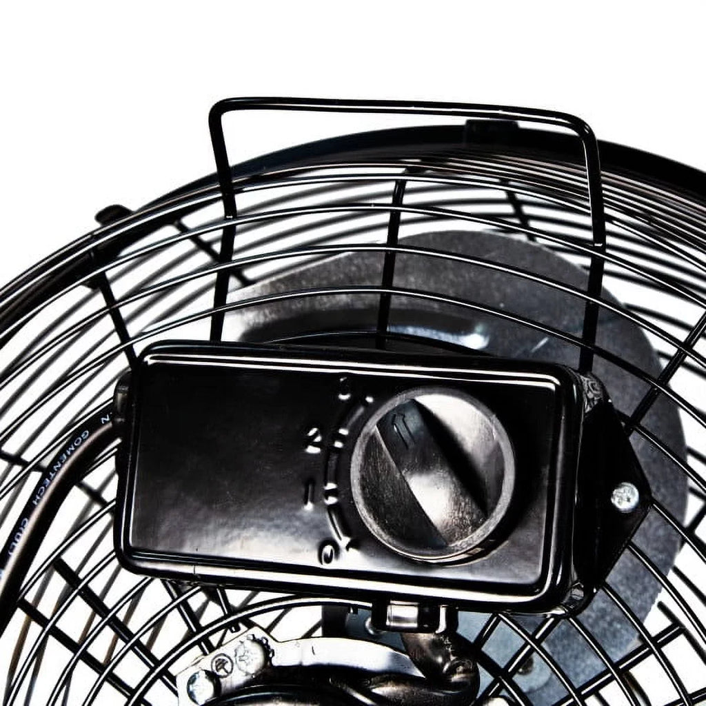 Carry Construction, 180-Degree 3-Speed Fan and Zone Comfort Black Adjustable Rubber All-Metal Handle, with Feet, Cradle/Floor 12” Tilt,