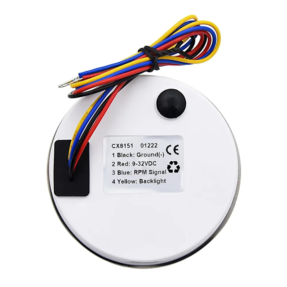 Boat Geloo Tachometer 0-7000RPM Hour 85mm Tachometer Marine Waterproof Meter Gauge