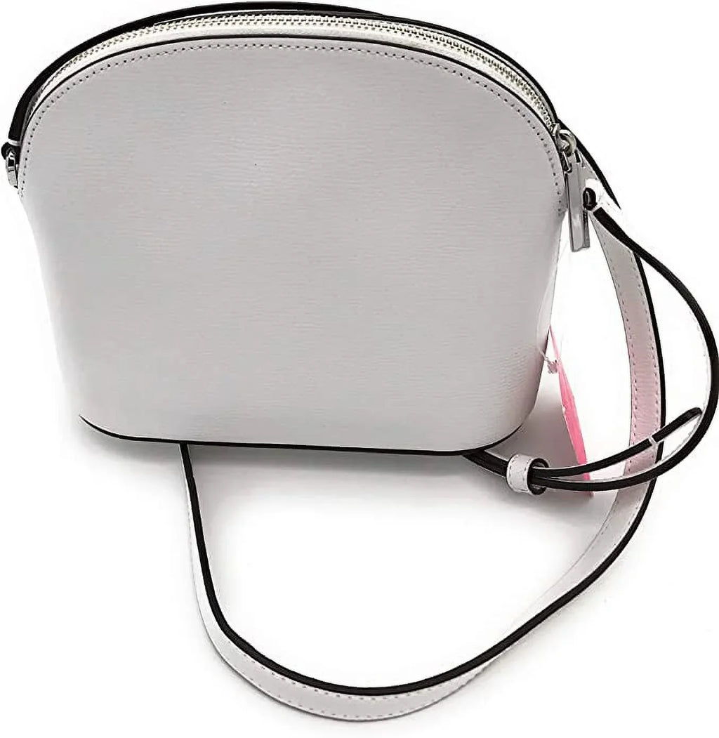 white perforated MEDIUM Spade sylvia Kate optic CROSSBODY DOME