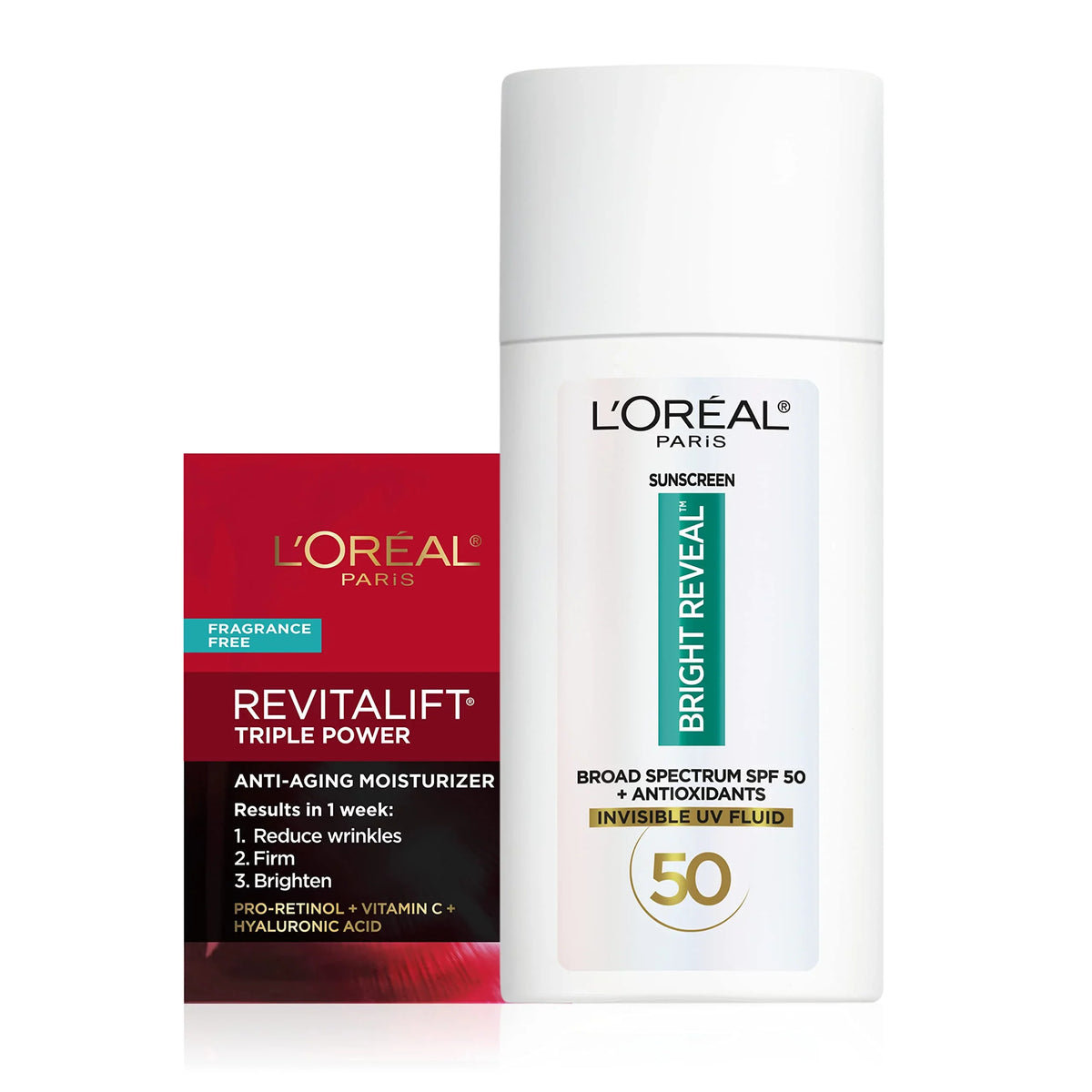 50 1.7 Paris Sample. L,Oreal Fl Broad Spectrum Lotion, Daily + Reveal Oz Uv Bright Spf Moisturizer