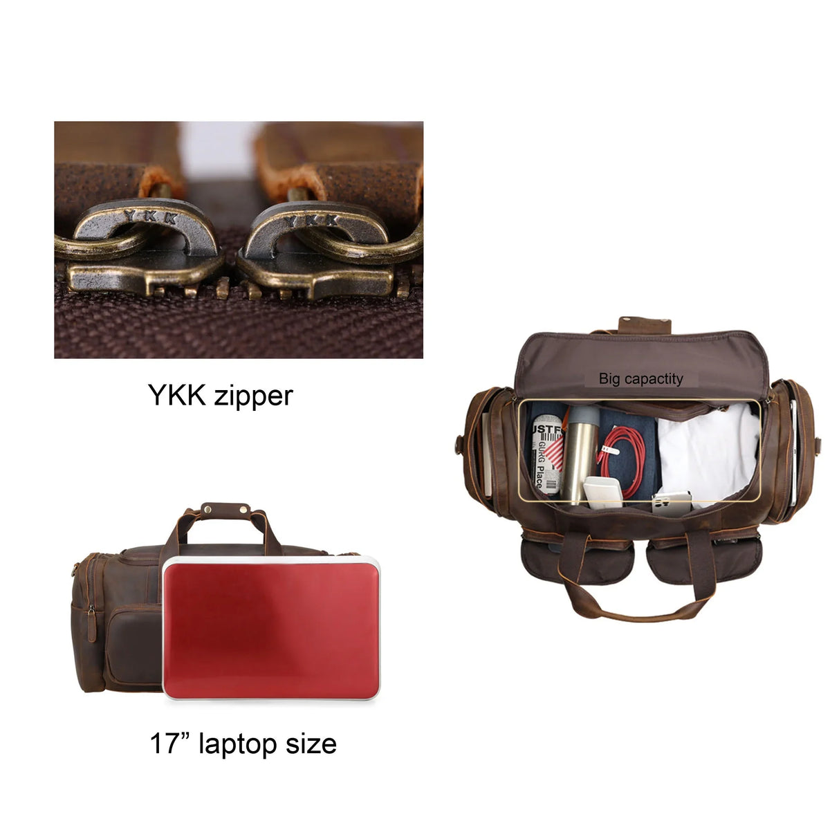 Travel Shoulder Leather Bag, Bag, Full Grain Bag Duffle
