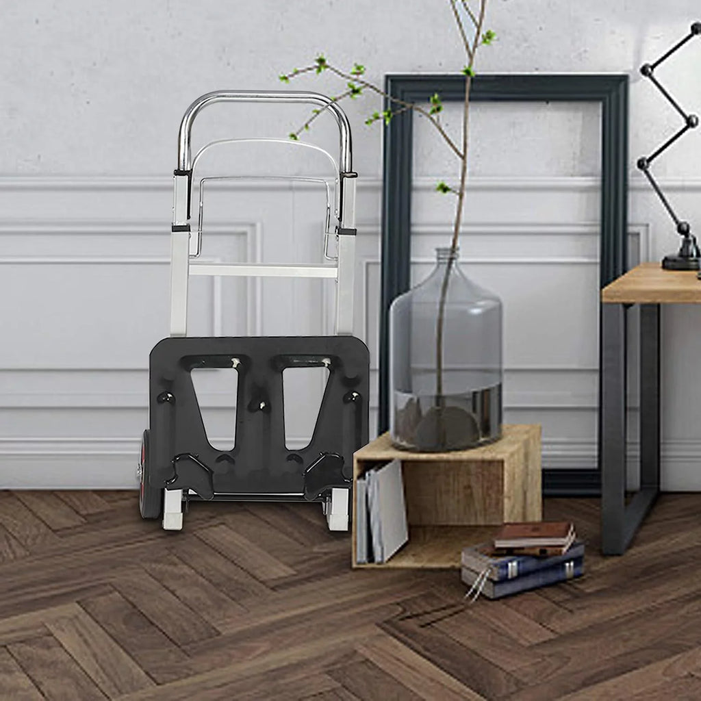 Rubber and with or Hand Wheels Truck Portable Duty Cart Travel, Telescoping Aluminum Industrial Heavy Foldable Compact for Trolley Luggage Shopping Handle