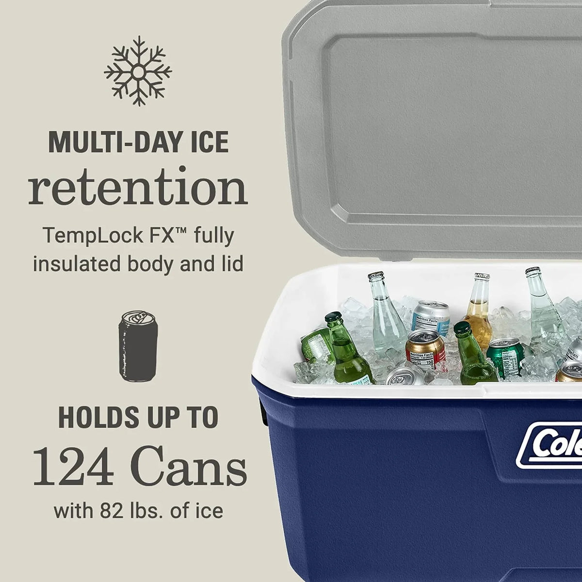 & Duty More 5 Camping, Handles, Series Leak-Proof YANPO Great for Keeps Beach, Days, up Sports, to Hard Ice 316 Portable Heavy Cooler Cooler Insulated with Tailgating, exterior for
