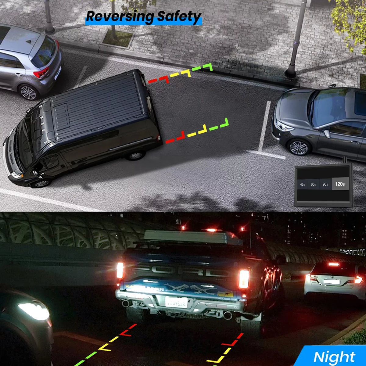 Solar for Reverse Camera Camera, Monitor Digital Highway Backup Observations Trailer RV with System View Camera Auto-Vox Travel Rear CamperVans,Trucks Wireless