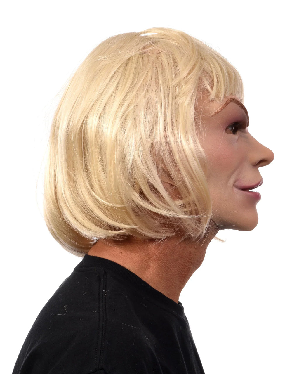 Face Latex Hair Blonde Mask Blonde with Woman attached Female