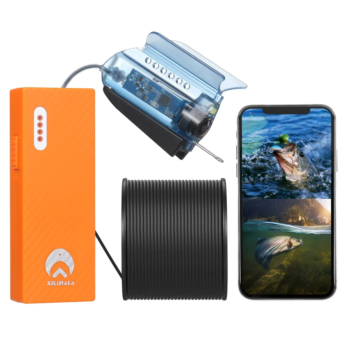 APP Camera Fish Cable 1080P Ice Carry Camera,Camera Video Camera Underwater Ice Gofishup Sea APP Cable Mobile 50M Camera Bait 1080P Video Bait Fish Mobile Live Live Camera Lake Video APP