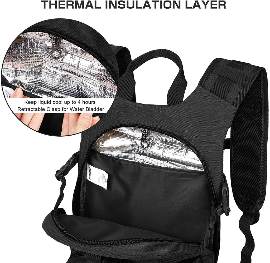 Hiking Fits Military Bag Men Women Bladder, Insulation, Thermal Running liquid Waist 2L Hydration Backpack Free Adjustable SKL Cycling Biking with Pocket Tactical liquid Pack Daypack BPA liquid for