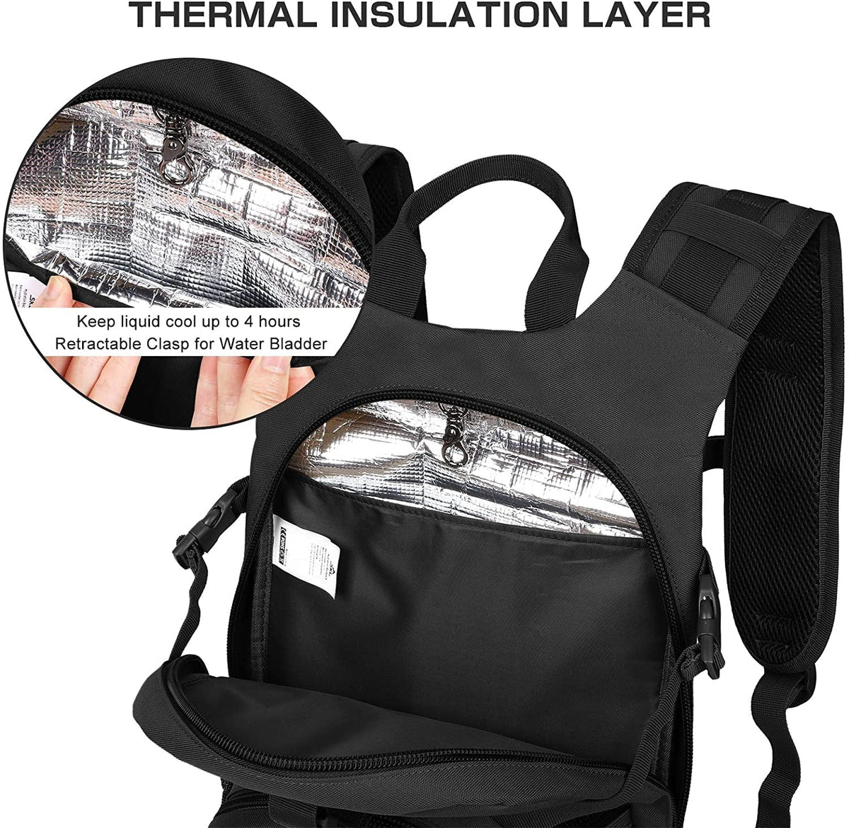 Hiking Fits Military Bag Men Women Bladder, Insulation, Thermal Running liquid Waist 2L Hydration Backpack Free Adjustable SKL Cycling Biking with Pocket Tactical liquid Pack Daypack BPA liquid for
