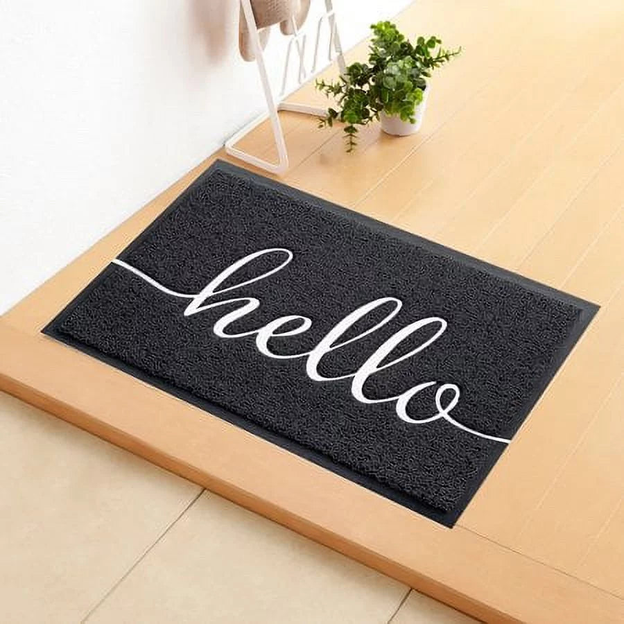 Black, Bathroom, x 30" Kitchen Design (L) for Non-Slip Front and Patio, JATOK (W) Door, 2-Pack Hello Mat 17.5" Indoor-exterior, Floor