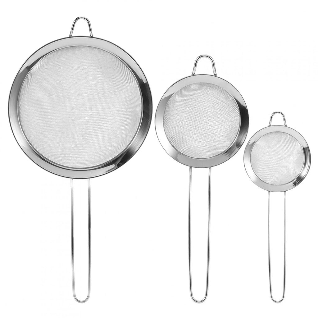 Residue Sieve Kitchen Filter Stainless Dekaim Mesh Strainer Mesh Food Flour Supplies Filter 3Pcs Filter Steel