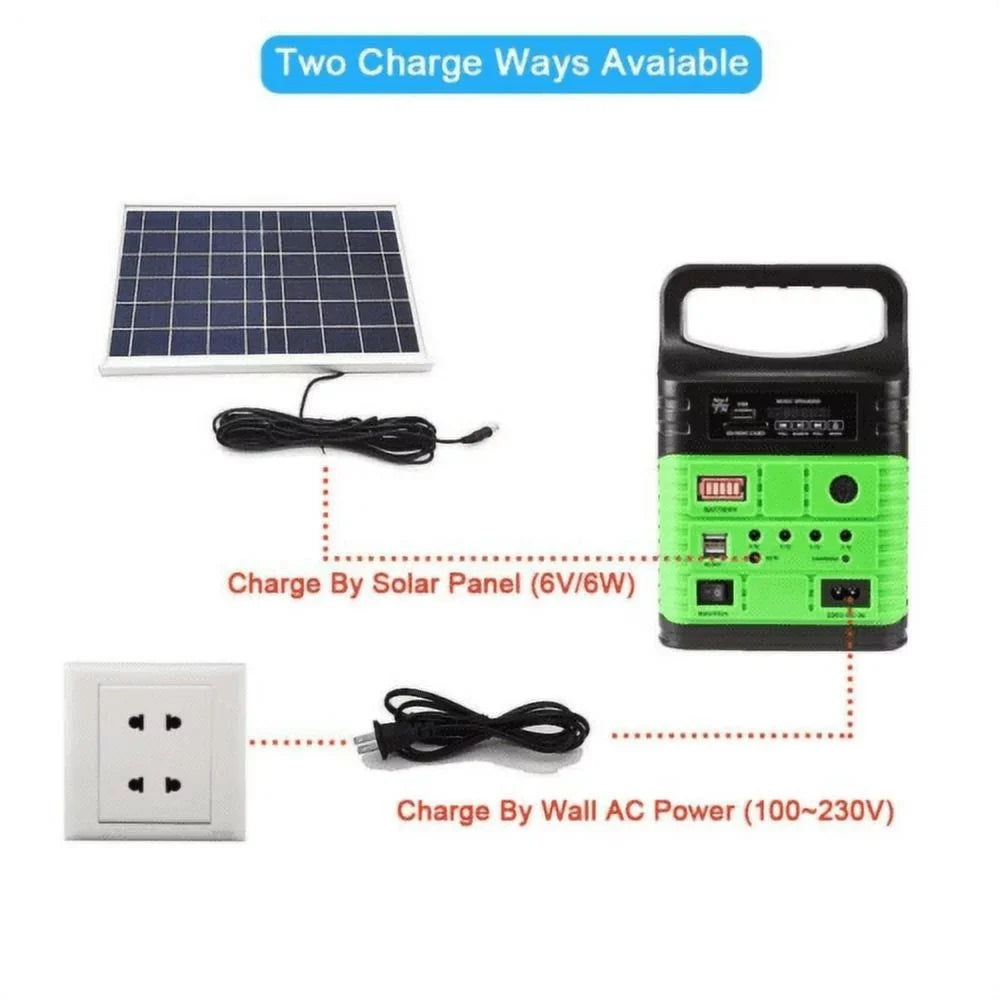 Flashlights, Panel, USB Camp Back-up Power Battery Solar exterior System Portable and Generator Lamps Solar 10W Charger with Home with Station Emergency Electric Power