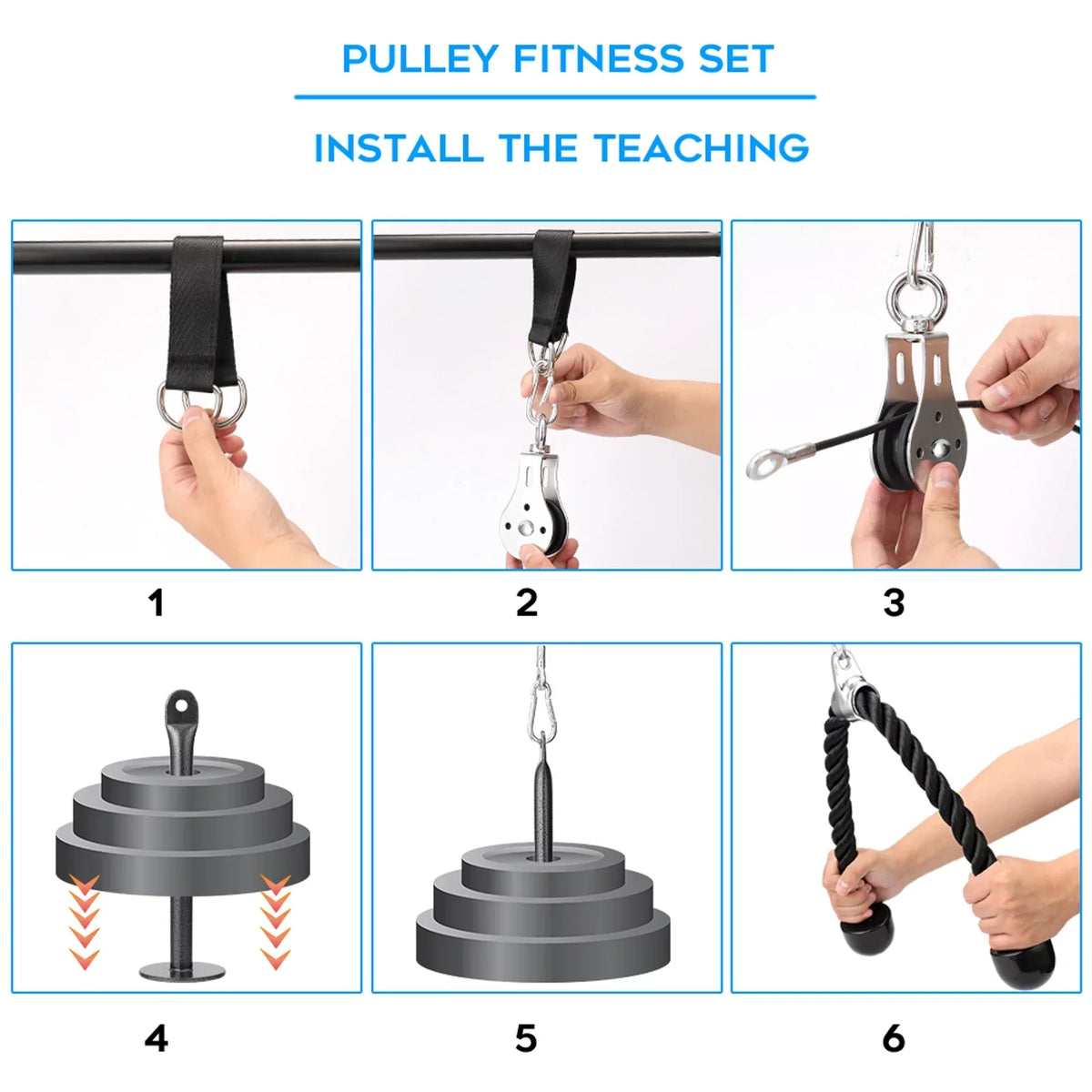 Loading System Pulley Pin Strength DIY Blaster Arm Lifting Cable Training Biceps Attachment Hand Triceps Fitness Equipment Machine