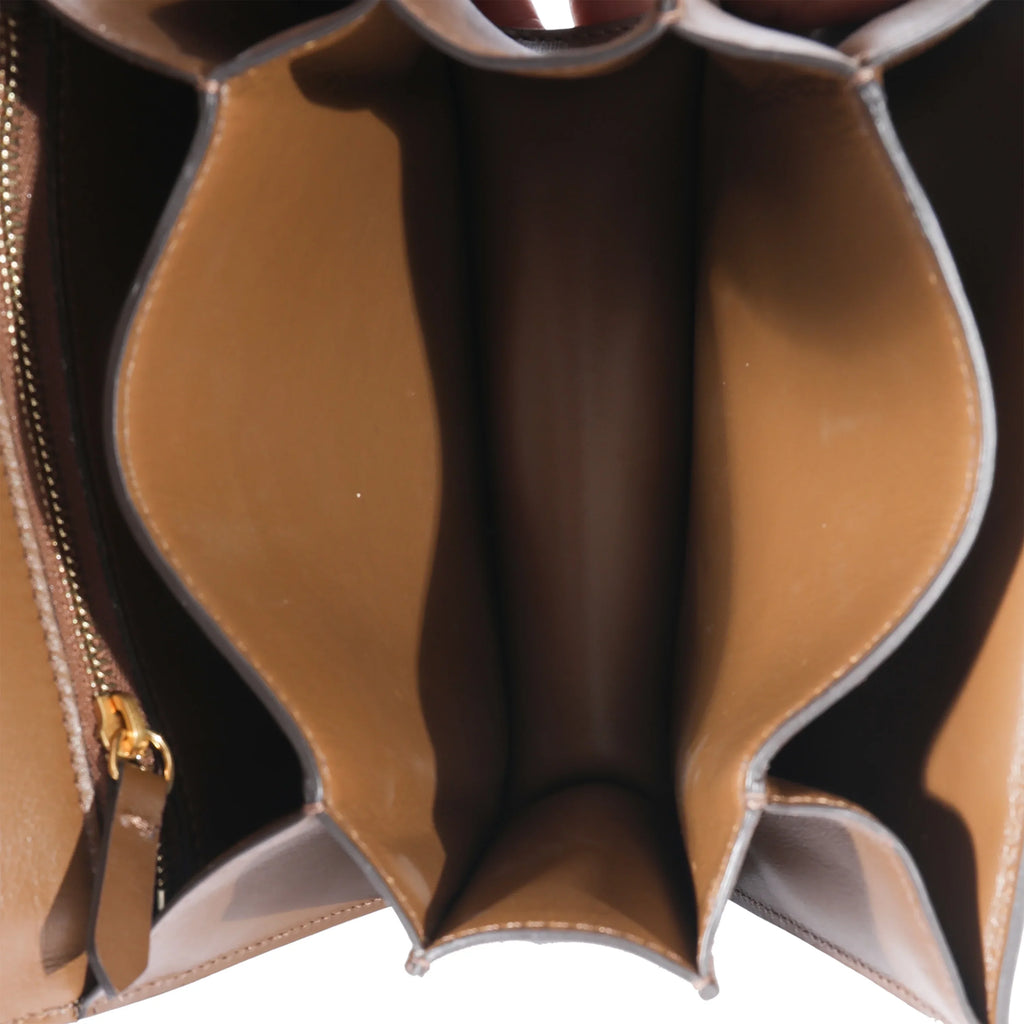 Smooth Celine Small Brown Pre-Owned Box Leather Bag