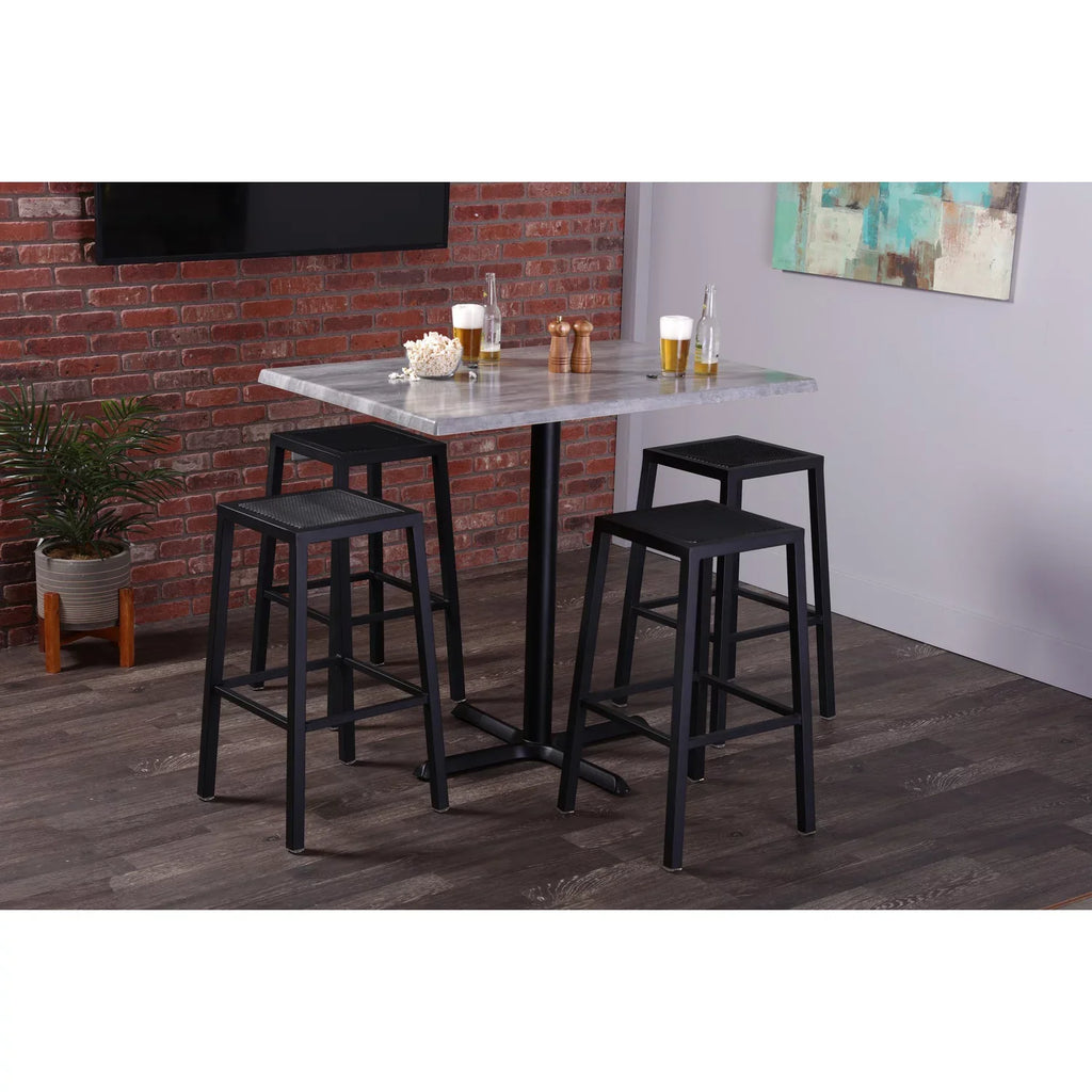30" Table with Holland Tall x Square 30" White 30" Top Black x by 42" Foot Base Marble Co. Bar Stool Indoor/exterior Indoor/exterior OD211 and 30" the