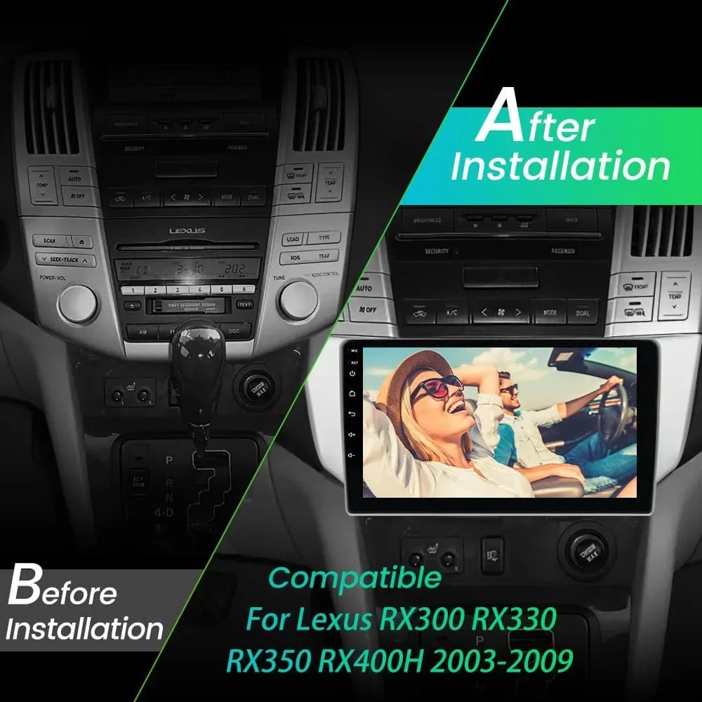 32GB Toyota Car RX350 Carplay RX400H RX300 Auto GPS/FM/WiFi/USB, Support for + Car Android Harrier SWC/Wired 12 Stereo Lexus Lexus 2003-2009,Android RX330 2GB Radio with