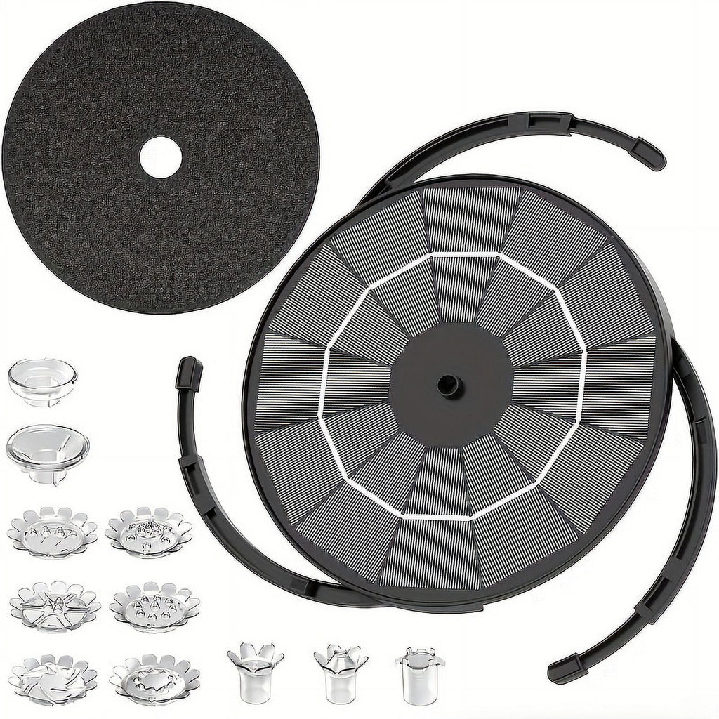 Nozzles, With 1pc Inch Pond, DIY Electric 9.8-Foot Plastic Bath Multiple Solar Kit Wires, Operation Bird Patio, Corded Garden, 7.08 Feature Powered Fountain liquid For 3.5W Solar exterior Upgraded Pump,