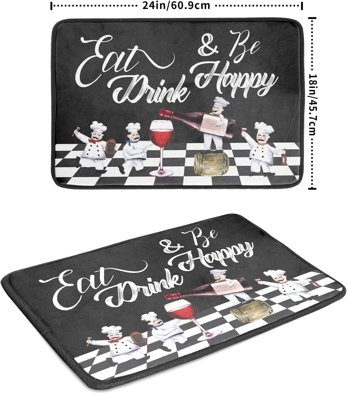 Dish Wine White Cook Kitchen Fatigue Chef Plaid Pasta Red Drainer Black Bistro Mats Dish Buffalo Anti Italian Pad Glass Drying Wellsay Dishes 18x24 Fat Chubby Mat Decor Check Plump Drainer Mat Rack